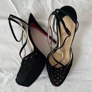 Christian Louboutin Authentic Wedge Heels Women’s Size 41 Black